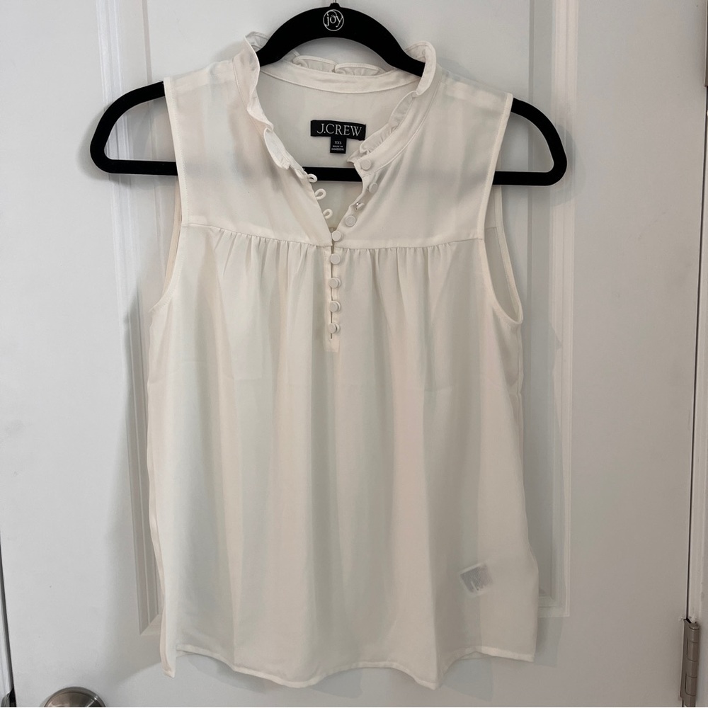 J. Crew Women's White Sleeveless Blouse
